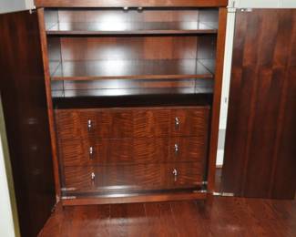 Interior View of the Gorgeous Bolier and Company "Atelier Cabinet" with Two Doors, Three Shelves and Three Drawers. 