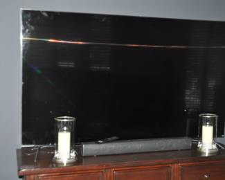 Vizio Quantum 65" Class 4K HDR Smart TV Model PQ65-F1 and ONN ONA19SB003 30in. Bluetooth 2.0 Channel Soundbar and Two of the 3 Beautiful Pottery Barn Hurricanes Available.