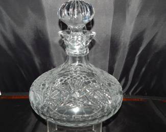 Another Wonderful Vintage 11" American Brilliant Period Cut Glass Ships Decanter with Star and Fan