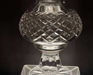 Detailed View of the Waterford "Alana" Hurricane Starburst Lamp, 7.5".