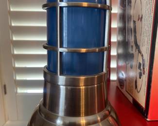 Rare Appleton Form Caged Light in Blue, 9"H.