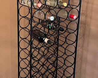 Mid-Century Modern Arthur Umanoff Black Wrought Iron 67 Bottle Wine Rack, 17" x 12" x 72".