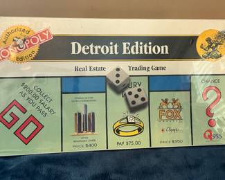 Vintage Monopoly Detroit Edition 1977 Board Game By Hasbro Factory Sealed!