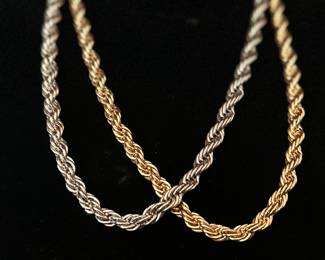 The Loft Chunky Rope Necklaces in Gold and Silver Tones, 18".