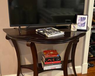 Bombay Company Demilune Console Table with Lower Shelf. 44.25W x 20"D x 32.25"H.