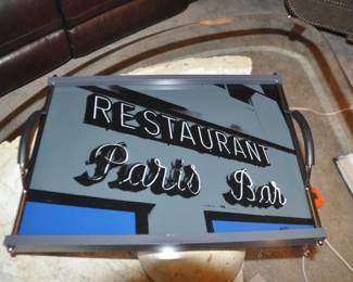 Fantastic Handled Lacquered Bar Tray by Axis Paris, 20"W x 14.5" 