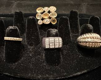 Beautiful Selection of Rings Including a Banana Republic Multi Gemstone Ring and Additional Costume Jewelry Pieces. 