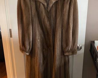 Fabulous Full Length Mink Coat in Pristine Condition, Size Medium.