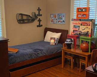 Overview of the Wonderful Boys Bedroom full of Sports Memorabilia, Books, Lionel Trains and More!