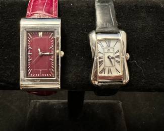 Stunning Maurice Lacroix Divina DV5011-SD531-160, 23mm Steel Set with Diamonds, Black Leather Band and Mother of Pearl White Roman Numeral Face.