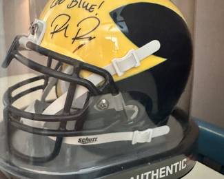 Another View of the Schutt Authentic Minature Wolverine Helmet Signed by Richard Rodd.