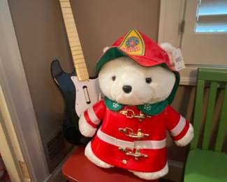 Vintage 1969 Dayton Hudson Fireman Santa Bear In Like New Condition.