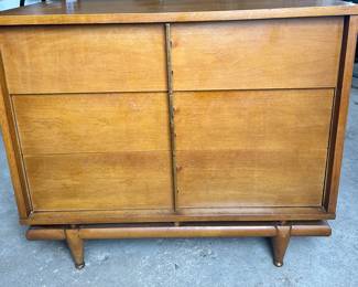 Very Cool Rare Mid-Century Modern Kent Coffey "The Sequence" Ash and Brass Furniture 3-Drawer Dresser, 36"W x 20"W x 30.5". 