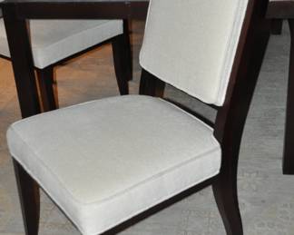 One of the Four Upholstered Henredon Armless Side Dining Chairs, 17.5"W x 22.25D x 40.25"H.