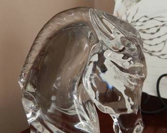 Stunning Baccarat Crystal "Tauni de Lesseps" Horse Head 7" Susan 