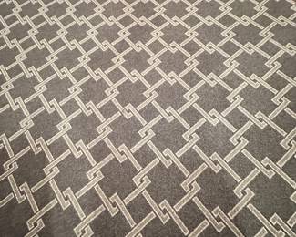 Close up View of the Custom Made Area Rug in a Stunning Gray Geometric Pattern 12’11” x 8’11”