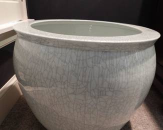 Beautiful Ceramic Raku Planter, 20.25" x 17.5"H.