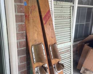 Cool old wood water skis