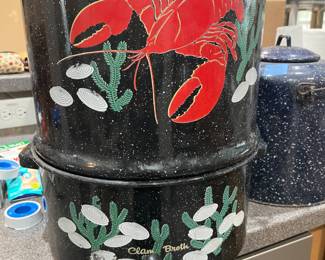 Enameled stockpot/steamer