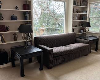 PAIR OF BLACK MCM SIDE TABLES