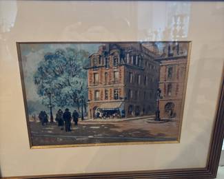 1930 WATERCOLOR BY RENE LIGERON.(1880) 