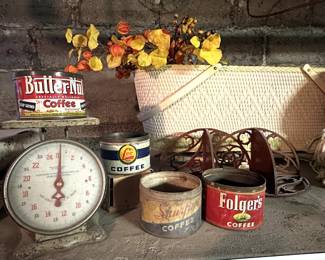 Vintage Coffee Cans/Scale