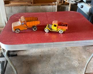 Vintage Red Formica Table with Leaf
