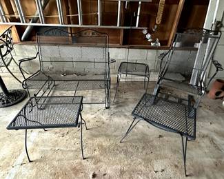 Metal Patio Set with Glider Rocker