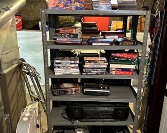 Metal Shelving/DVDS/VHS