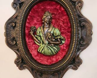 #8	Vintage Man & Woman Victorian Couple Wall Plaques - 3D - 19Tx16W - set of 2	 $75.00 
