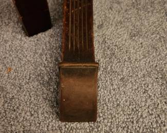 #28	Duncan Phyffe Double Pedestal Table w/6 Chairs  w/Brass Feet- 59x40x29 - Small Finishes Issues on Top	 $250.00 
