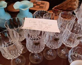 #99	Cristal D'Arques 24% Lead 7" Tall Wine Crystal Glasses - set of 8	 $32.00 
