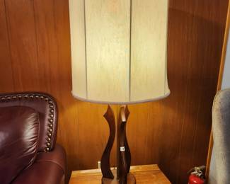 #60	MCM Walnut/Brass Lamp - 40" Tall	 $175.00 
