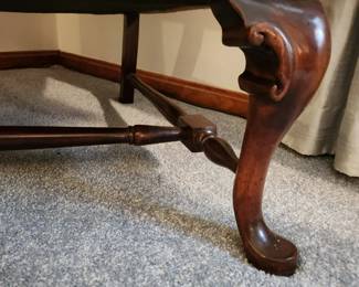 #9	Paul Robert Taylorsville NC - Wingback Chair w/tan upholstery (some wear)  - w/wood base	 $75.00 
