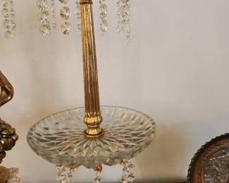 #5	Scales of Justice Crystal/Brass Base w/Cherub sitting on Fruit - 22Wx24T	 $175.00 
