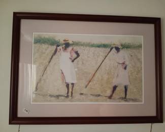 #85	African American Women in Field Watercolor Print Signed - 31x22 Framed	 $40.00 
