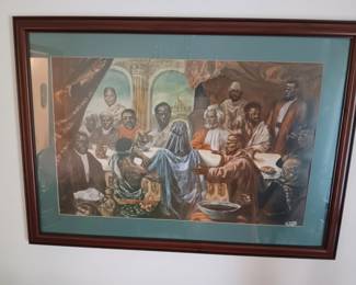 #148	Cornell Barnes Print "Last Supper" Framed 32x33	 $40.00 
