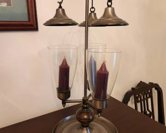 #30	Pair of Aluminum 3 candelabras  -sold as a pair - 22" Tall	 $60.00 
