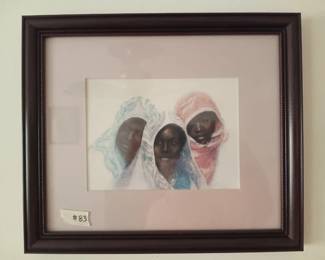 #83	Symmetry of Hearts II print by  Brenda Joysmith Lithograph Framed - 14x12	 $60.00 
