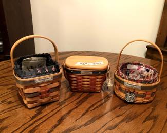 #109	Longaberger Inaugural  Set of 3 Baskets w/inserts and liners	 $25.00 
