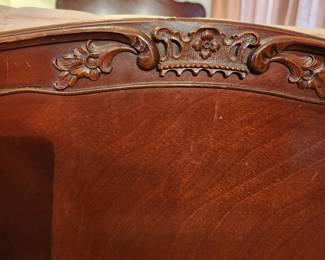 #42	(PAIR) Antique Full Size Wood Carved Headboard/Footboard w/Mattress/Box springs & Coverlets - sold as a pair - One mattress like new, one mattress as is	 $400.00 
