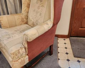 #16	Cream/Floral Wingback w/some Staining on Head 	 $25.00 
