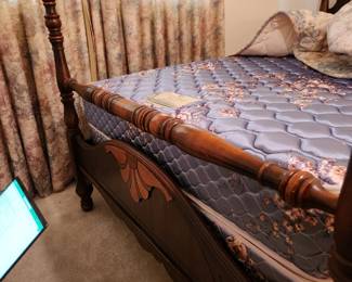 #80	Full Size Wood Carved Headboard/Footboard w/Full Size Sealy Satin Touch Supreme Extra Firm 	 $250.00 
