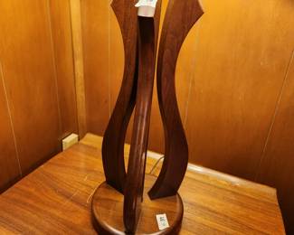 #59	MCM Walnut/Brass Lamp - 40" Tall	 $175.00 
