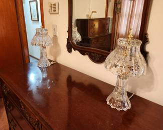 #49	Pair of Heavy Crystal leaded Lamps - 17" Tall	 $75.00 
