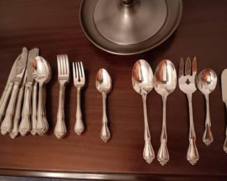 #163	1881 William Rodgers Set of 8 -  5 piece Settings plus Serving pieces	 $75.00 
