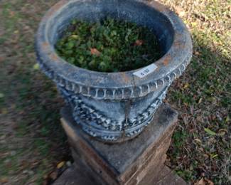 #136	Concrete Round Planter -14" tall	 $25.00 
