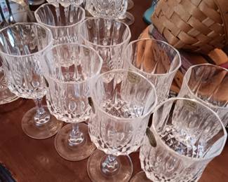 #147	Cristal D'Arques 24"% Lead 6.5" Tall Wine Crystal Glasses - set of 8	 $30.00 
