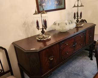 #29	Batesville Cabinet Co. Antique Carved Buffet w/2 drawers & 2 Doors - 70x22x36	 $375.00 
