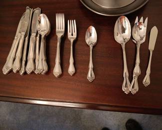 #163	1881 William Rodgers Set of 8 -  5 piece Settings plus Serving pieces	 $75.00 
